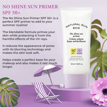 The Face Shop No Shine Sun Primer Spf 50+ With 2% Zinc Oxide & Squalane Sensitive, Unisex Sunscreen With Spf 50+ Pa +++| Oil Free, Blue Light & Digital Devices, 50Ml
